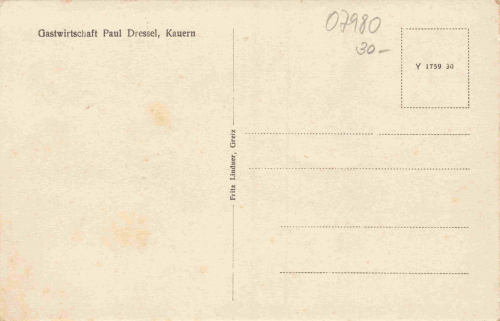 07574 Kauern Gastwirtschaft Paul Dressel * um 1920