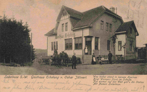 07589 Lederhose S.-W. Münchenbernsdorf Gasthaus Erholung o 1921