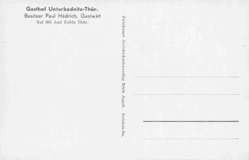 07646 Unterbodnitz Thüringen Gasthaus Paul Hädrich * um 1930