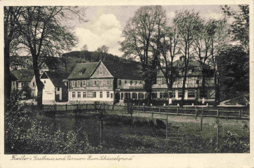 07646 Wolfersdorf Thüringen Fiedlers Gasthaus zum Schlüsselgrund o 1937