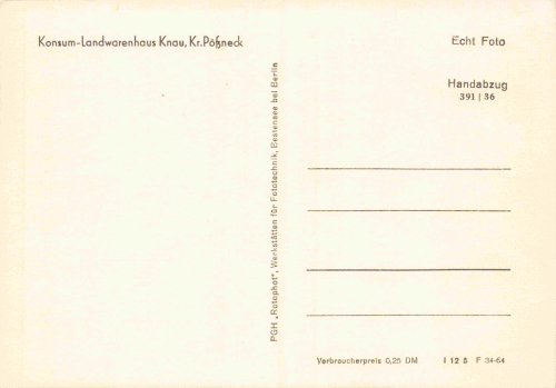07806 Knau Neustadt an der Orla Konsum Landwarenhaus * 1964