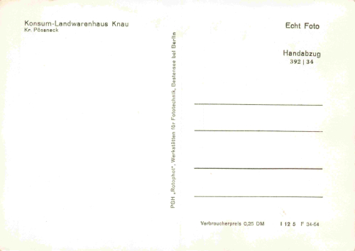07806 Knau Neustadt an der Orla Konsum Landwarenhaus * 1964