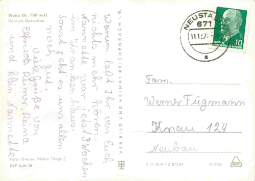 07806 Weira Thüringen Konsum Gaststätte o 1971