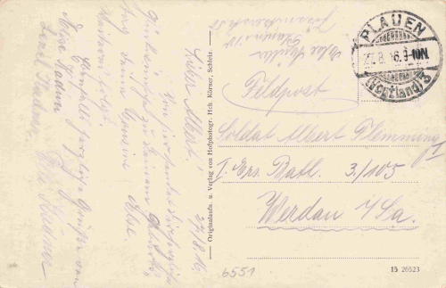 07907 Lössau Schleiz Gasthof o 1916