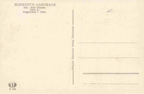 07924 Ziegenrück Schmidts Gasthaus * um 1920