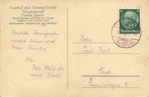 07957 Neuärgerniß Gasthof Jähnert o 1938