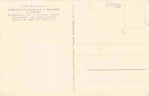 07973 Neumühle Elster Cafe Rohleder * um 1930