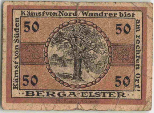 07980 Berga Elster Notgeldschein 1920