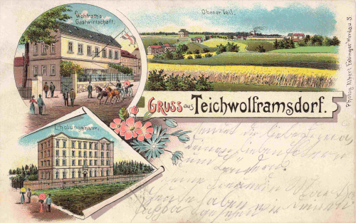 07987 Teichwolframsdorf Gastwirtschaft Wolfrath Litho o 1901