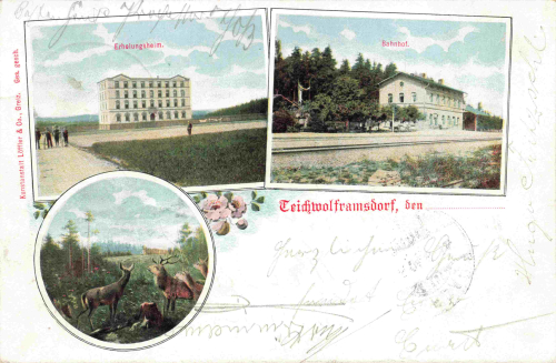 07987 Teichwolframsdorf Erholungsheim Bahnhof o um 1900