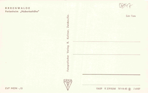 08147 Bärenwalde Erzgebirge Ferienheim Hubertushöhe * 1966