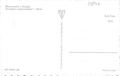08147 Bärenwalde Erzgebirge Ferienheim Hubertushöhe * 1966
