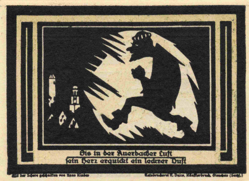 08209 Auerbach Notgeld 75 Pfennige 1921