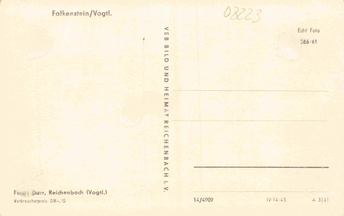 08223 Falkenstein Vogtland * 1961