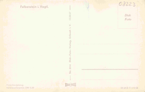 08223 Falkenstein Vogtland Totalansicht * 1958