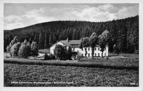 08223 Grünbach Vogtland FDGB Ferienheim Druckersmühle o 1958