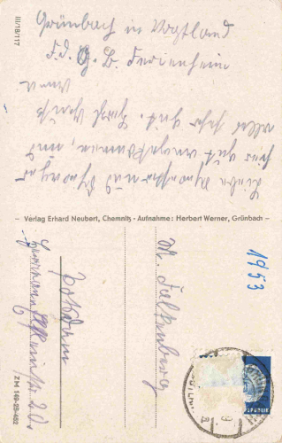 08223 Grünbach Vogtland FDGB Ferienheim Druckersmühle o 1958