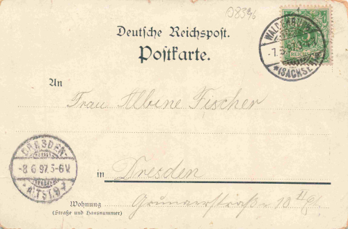 08396 Waldenburg Sachsen Glänzelmühle o 1897