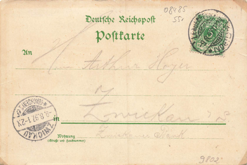 08485 Lengenfeld Vogtland Litho Bahnhof Post o 1897