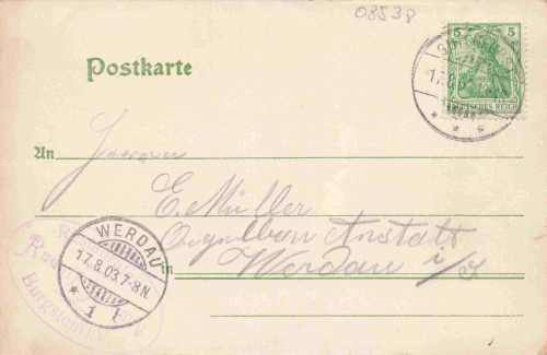 08538 Burgstein Vogtland Schwand o 1903