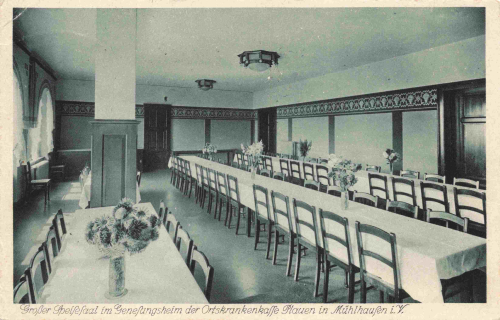 08645 Mühlhausen Bad Elster Vogtland Genesungsheim Speisesaal o 1930