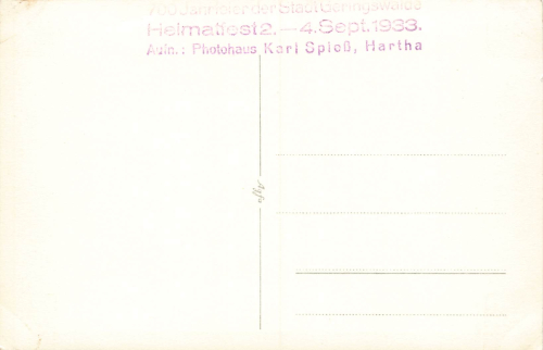 09326 Geringswalde 700 Jahrfeier 02.-04.September 1933 Originalfoto vom Festumzug Bild 91
