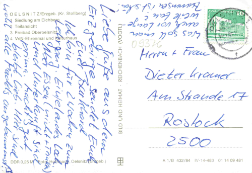 09376 Oelsnitz Erzgebirge Mehrbildkarte o 1984