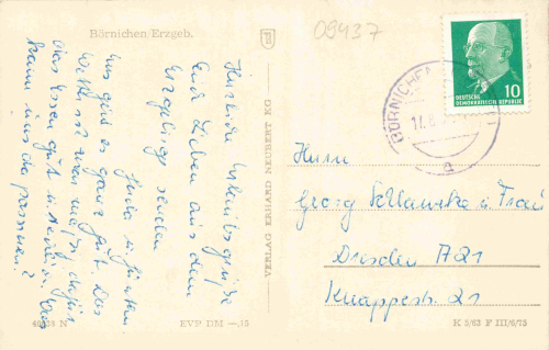 09437 Börnichen Erzgebirge o 1963