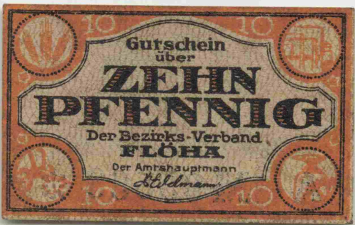 09557 Floeha Sachsen Notgeldschein 1919