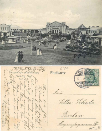 09599 Freiberg 1912 Erzgebirge exhibition card No.7 o 17.1.1914