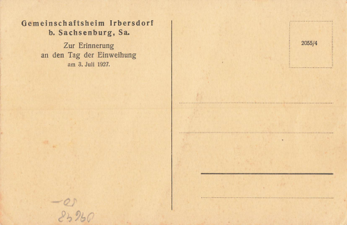 09648 Irbersdorf Gemeinschaftsheim  *ca.1927