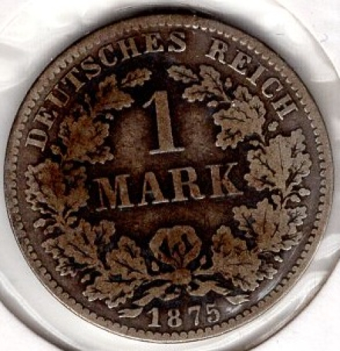 1 Mark 1875 H Imperial Silver Coin