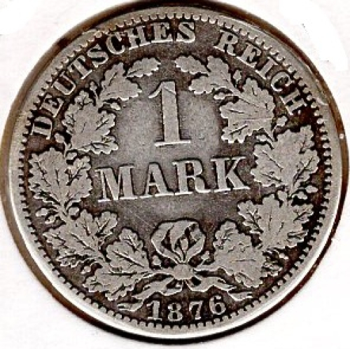 1 Mark 1876 A Imperial Silver Coin
