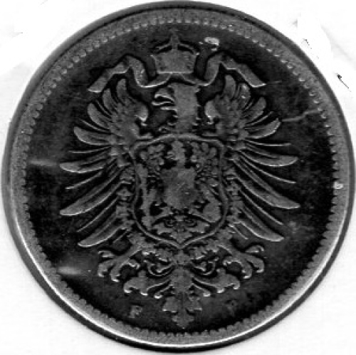1 Mark 1876 F German Empire Silver Coin