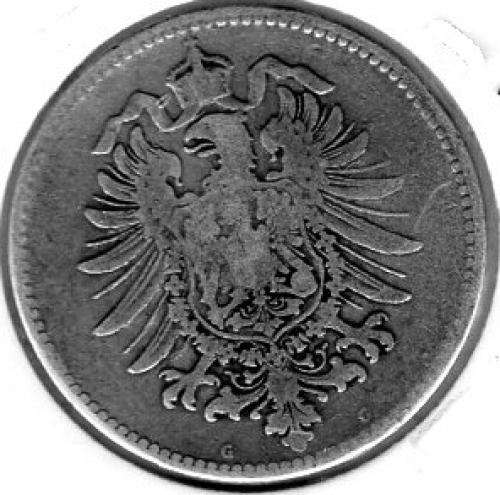 1 Mark 1878 G German Empire Silver Coin