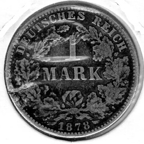 1 Mark 1878 G German Empire Silver Coin