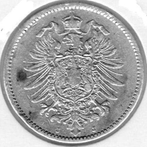 1 Mark 1878 J German Empire Silver Coin