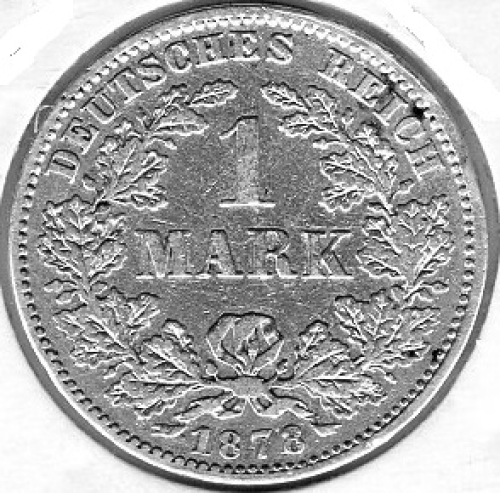 1 Mark 1878 J German Empire Silver Coin