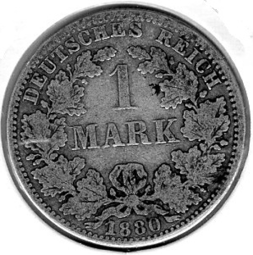 1 Mark 1880 A German Empire Silver Coin