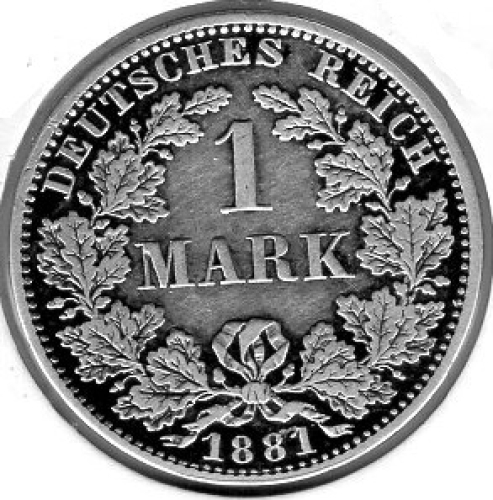 1 Mark 1881 A German Empire Silver Coin