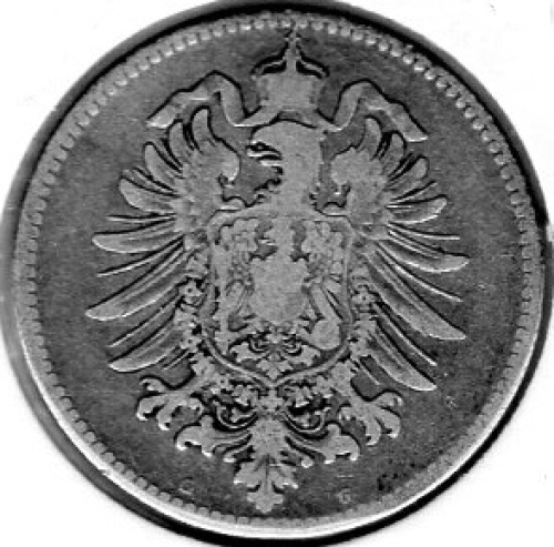 1 Mark 1881 G German Empire Silver Coin
