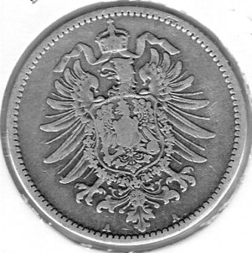 1 Mark 1881 J German Empire Silver Coin