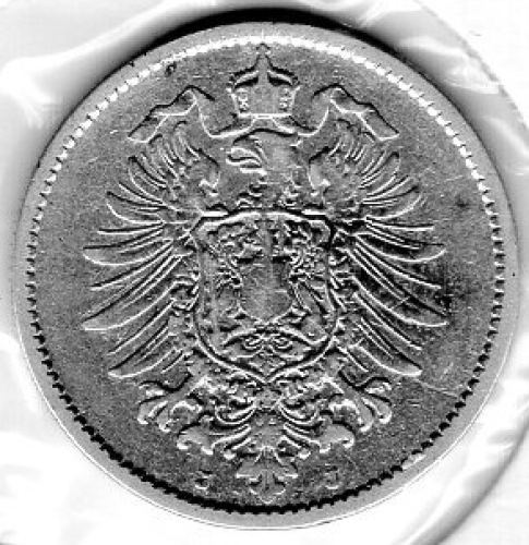 1 Mark 1882 J German Empire Silver Coin