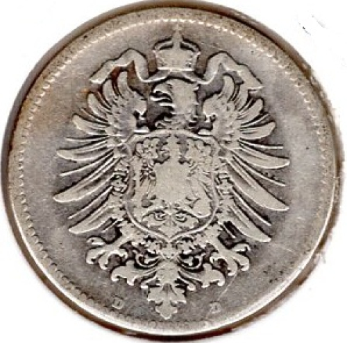 1 Mark 1882 J German Empire Silver Coin