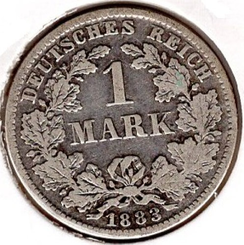 1 Mark 1882 J German Empire Silver Coin