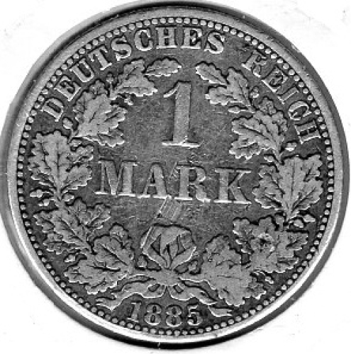 1 Mark 1885 A German Empire Silver Coin