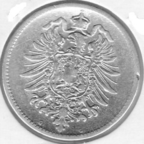 1 Mark 1885 G German Empire Silver Coin