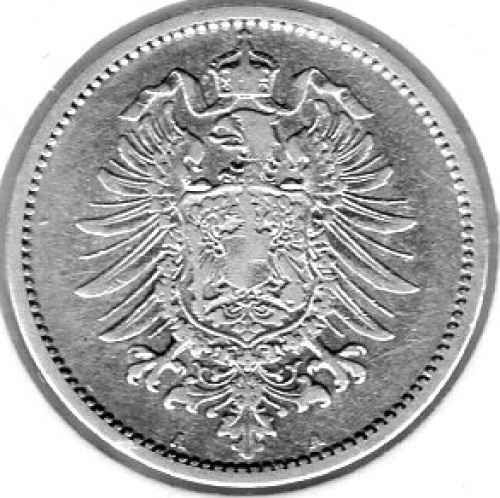 1 Mark 1887 A German Empire Silver Coin