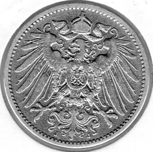 1 Mark 1892 J German Empire Silver Coin