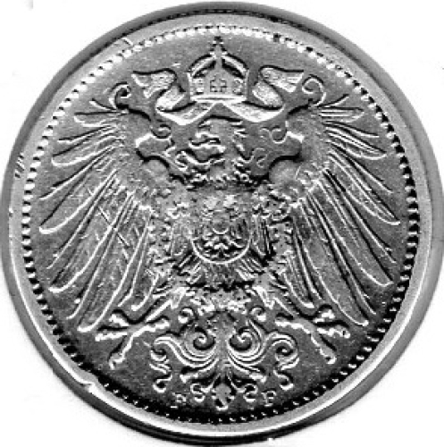 1 Mark 1896 F German Empire Silver Coin